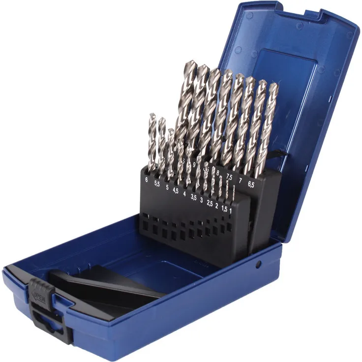WELDINGER HSS-GK DIN 338 Metallbohrerset 19-teilig 1-10,0 mm 0,5 mm steigend profilgeschliffen (Spiralbohrer)
