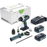 Festool QUADRIVE TPC 18/4 I-Plus-SCA Akku-Schlagbohrschrauber 18V Brushless 75Nm + Zubehör + 2x Akku 1 x 4,0 / 1 x 5,2Ah + Ladegerät + Koffer