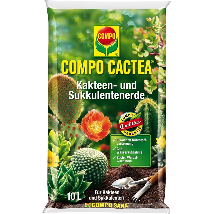 COMPO Cactea Kakteen- und Sukkulentenerde 10 Liter – Bild 1