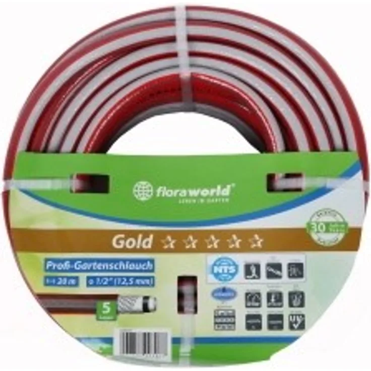 JUNG floraworld Gartenschlauch Gold Solid Hold 1/2,20m,NTS-Gew,phtalat-frei