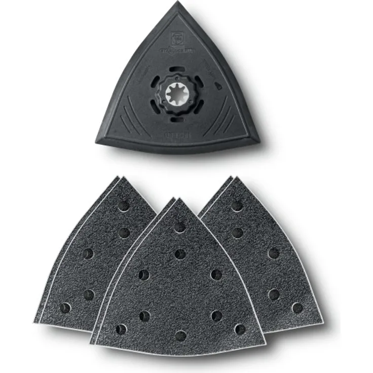 Fein 63806204210 Schleifplatte Dreiecksform gelocht Kunststoff-Trägerplatte mit Kletthaftteil, Schwarz - Preisvergleich