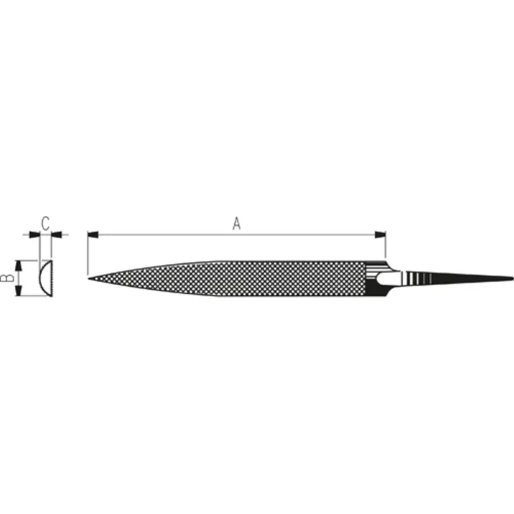Dick Präzisionshalbrundfeilen 150 mm Hieb 1 schmale Form (11551510)