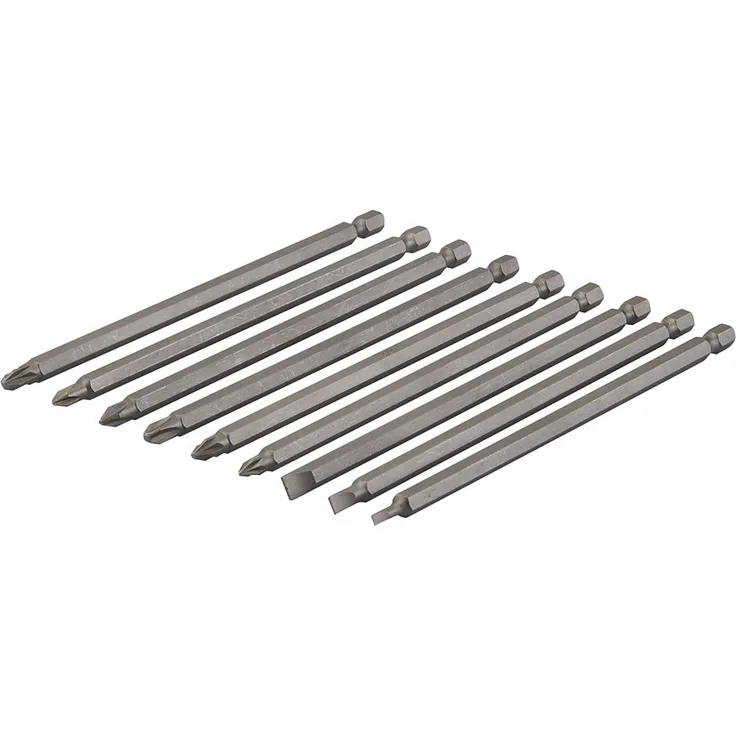 Silverline SB08 Extra-lange Schraubendreherbits, 9-tlg. Satz 150 mm