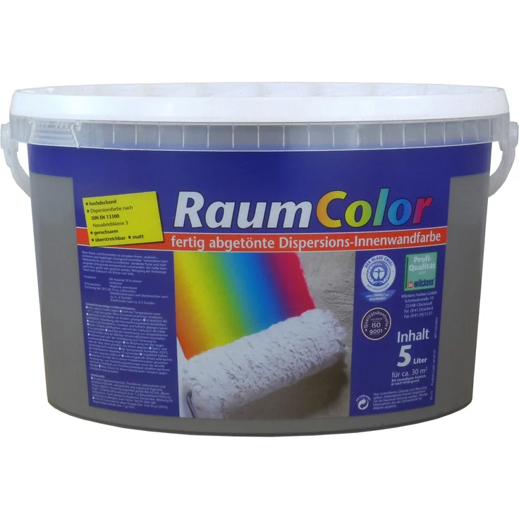 Wilckens - Wilckens 5l Raumcolor Basaltgrau Innenfarbe Wandfarbe hochdeckend matt Farbe - grau – Bild 1
