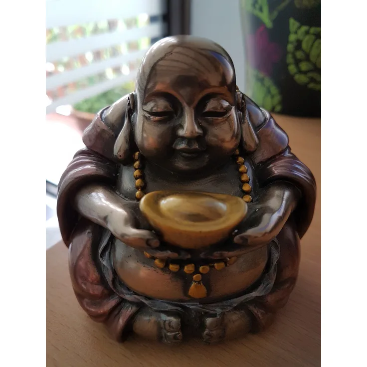 Dekofigur bronziert - Modell Buddha 2 - Bronzefigur Figur Deko Wohndeko Statue -