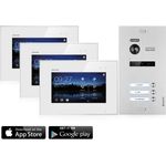 Balter Video Türsprechanlage mit Smartphone App für 3 Familienhaus, 3x Monitore, Balter EVO WLAN