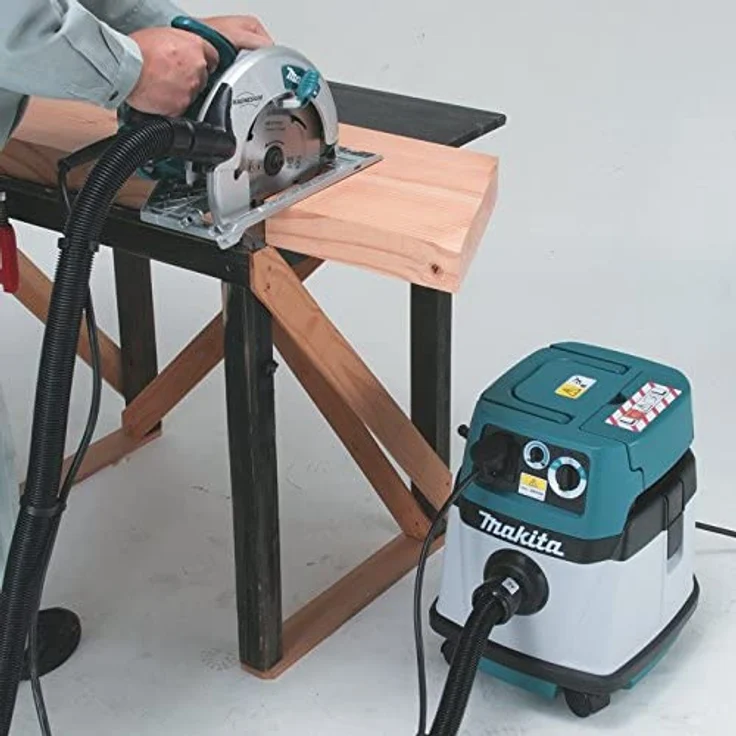Makita VC1310LX1 Werkstattsauger 2600 Watt Abluftfilter Gerätesteckdose 9,6 kg 13 l Beutel – Bild 2