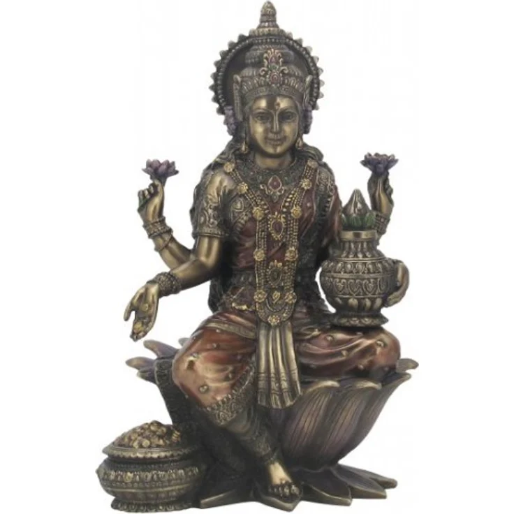 Statue Lakshmi indischer Gott des Glücks der Weisheit und des Reichtums Hinduismus Figur Indien