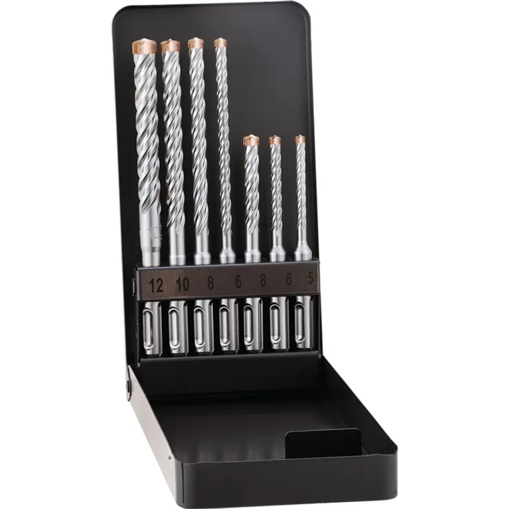 Alpen SDS-plus Hammerbohrerset FOR X KM Metallkassette (7-TLG, 4 Schneiden, Ø 5.0-12.0mm), Silber