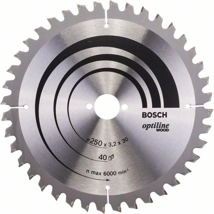 Bosch Professional Kreissägeblatt Optiline Wood (für Holz, 250 x 30 x 3,2 mm, 40 Zähne, Zubehör Kreissäge) – Bild 1