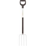 Fiskars Spatengabel für weiche, lockere Böden, Mit 4 Zinken, Länge: 113 cm, Hochwertige Stahl-Zinken-Aluminium-Stiel, Schwarz-Weiß, Light, 1019603 - Preisvergleich