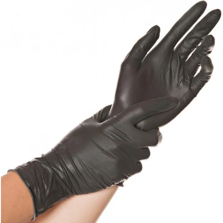 HYGOSTAR Latex-Handschuh DIABLO, M, schwarz, puderfrei