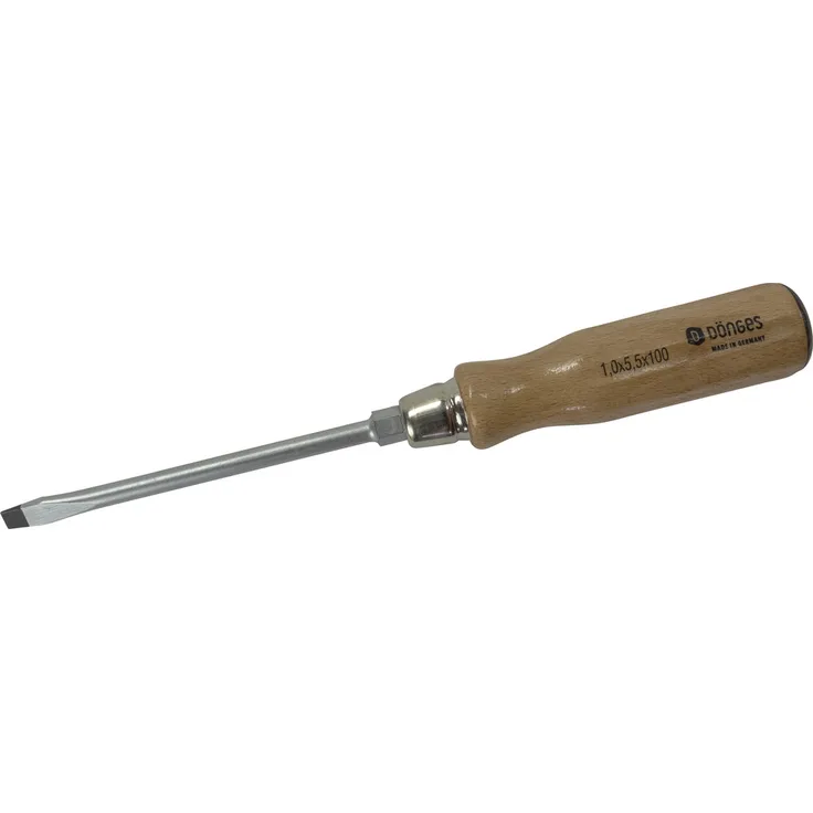 Dönges Schlitz-Schraubendreher mit Holzheft, 1,2 mm, 150 x 9,0 mm, 12 mm