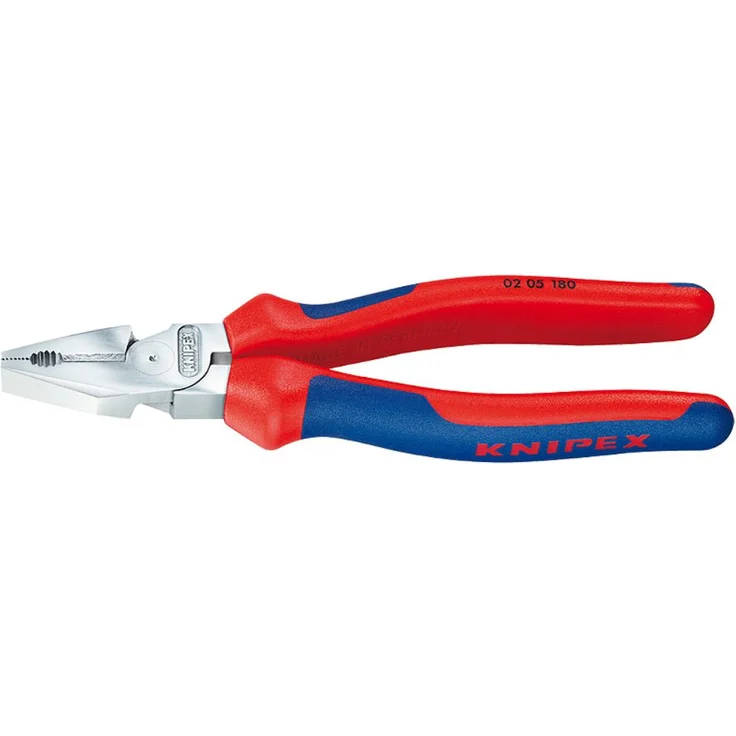 KNIPEX 02 05 225 Kraft-Kombizange mit Mehrkomponenten-Hüllen verchromt 225 mm – Bild 1
