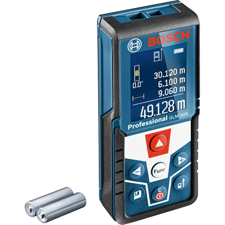 Bosch Professional Laser Entfernungsmesser GLM 500 (Arbeitsbereich: 0,05 50 m, Neigungswinkel: 0 360°, Messgenauigkeit: +-- 1,5 mm, 2 Batterien, AAA, in Kartonschachtel) – Bild 4