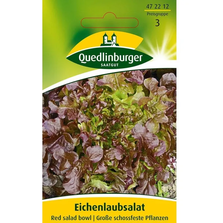 QUEDLINBURGER Eichenlaubsalat, Red Salad Bowl