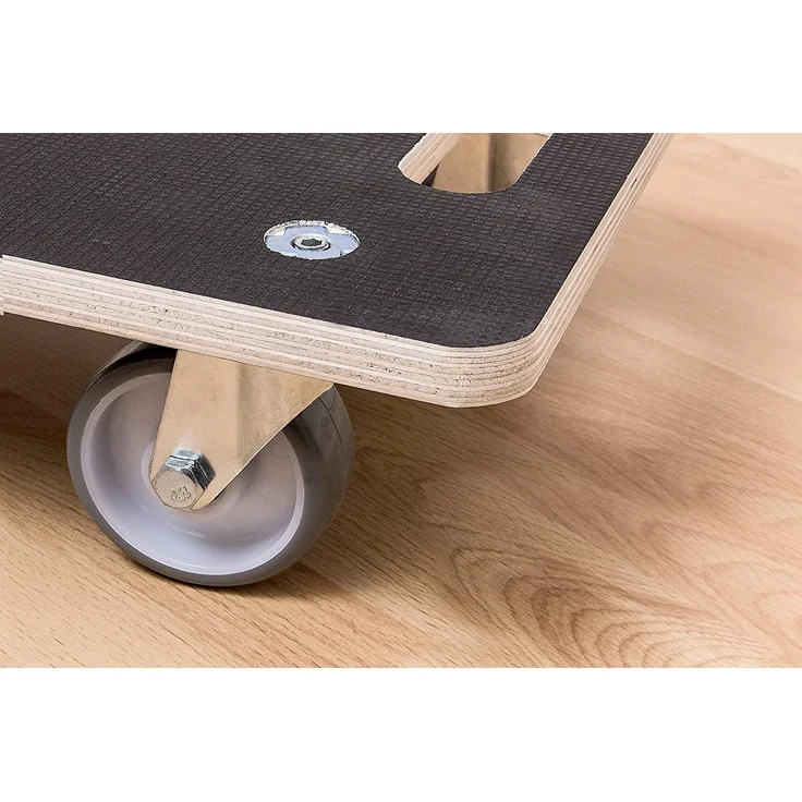 Metafranc Transportroller 590 x 290 mm - 200 kg Tragkraft - Siebdruckplatte - PU-Räder - Möbelroller - Transporthilfe für Umzug - Rollwagen für Möbel-Transport - Kistenroller aus Holz - 822010 – Bild 4