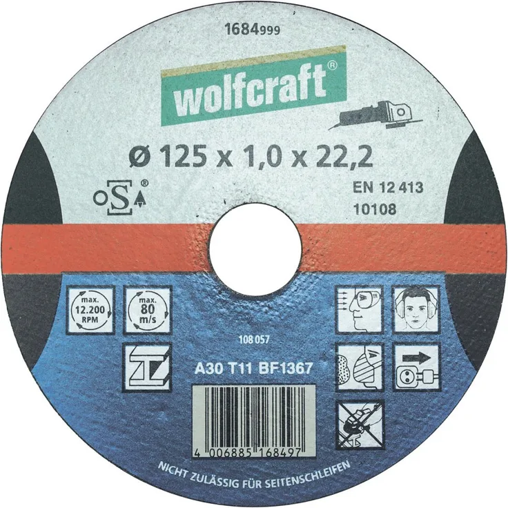Wolfcraft Trennscheibe Aluminium Durchmesser 125 x 1,5 x 22,2 mm