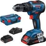 Bosch Professional Akku Schlagbohrmaschine GSB 18V-55 (2x 4,0 Ah ProCore Akku,18 Volt System,Bohr-D in Mauerwerk: 10 mm,in L-BOXX)