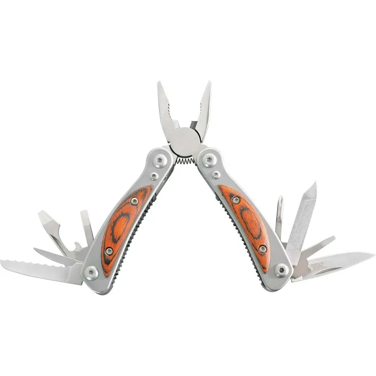 Herbertz Mini-Tool, Pakkaholz, Lederetui Messer, grau, M