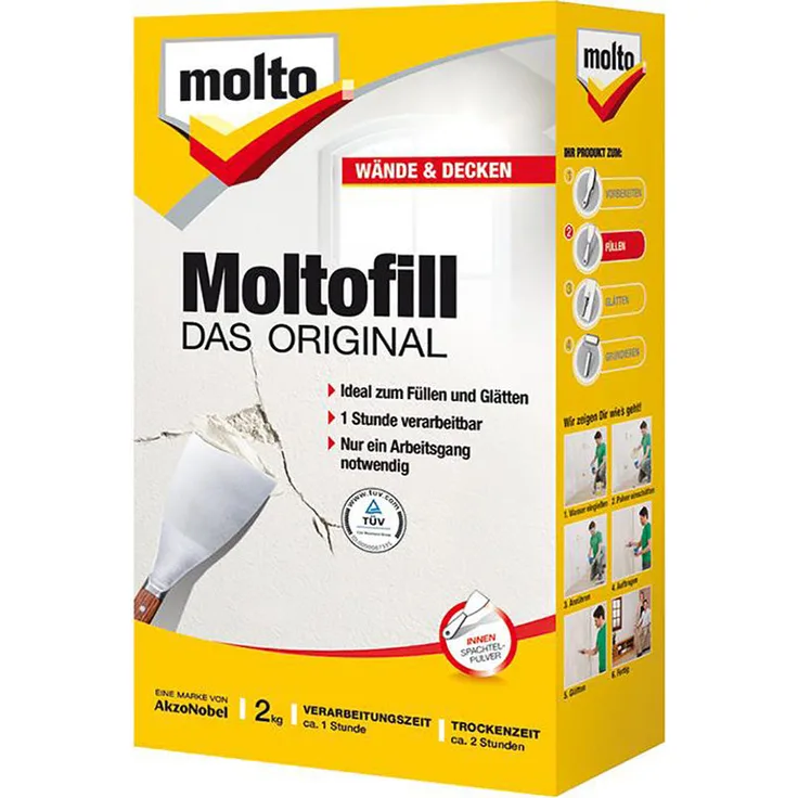 Molto Moltofill Das Original weiß 2kg Spachtelpulver für innen