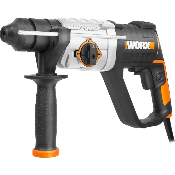 Worx WX339 Bohrhammer Elektrisches Profi Werkzeug mit 800W Bohrer, Hammerbohrer & Meißel in einem Mit SDS-Plus Schnellspannbohrfutter & Links--Rechtslauf PowerShare kompatibel