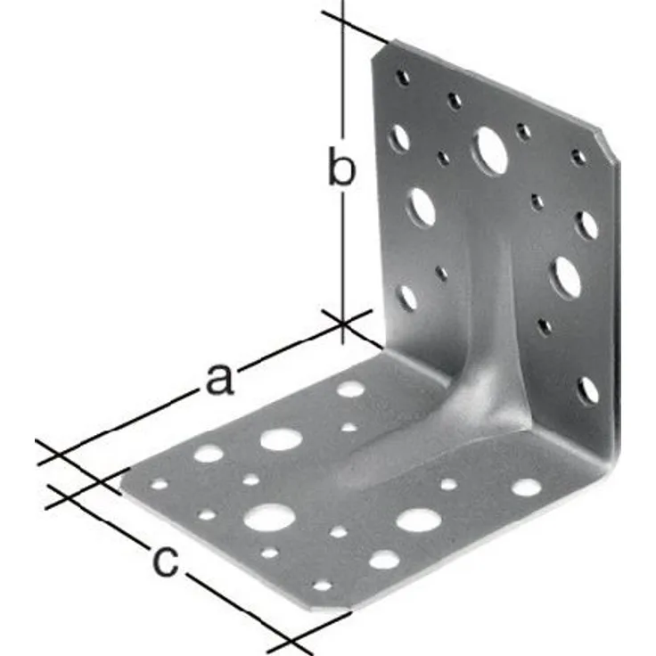 GAH Alberts Schwerlast-Winkelverbinder mit Sicke 90x50x50mm Stärke 2,5mm Anzahl Löcher 3-10 sendzimirverzinkt
