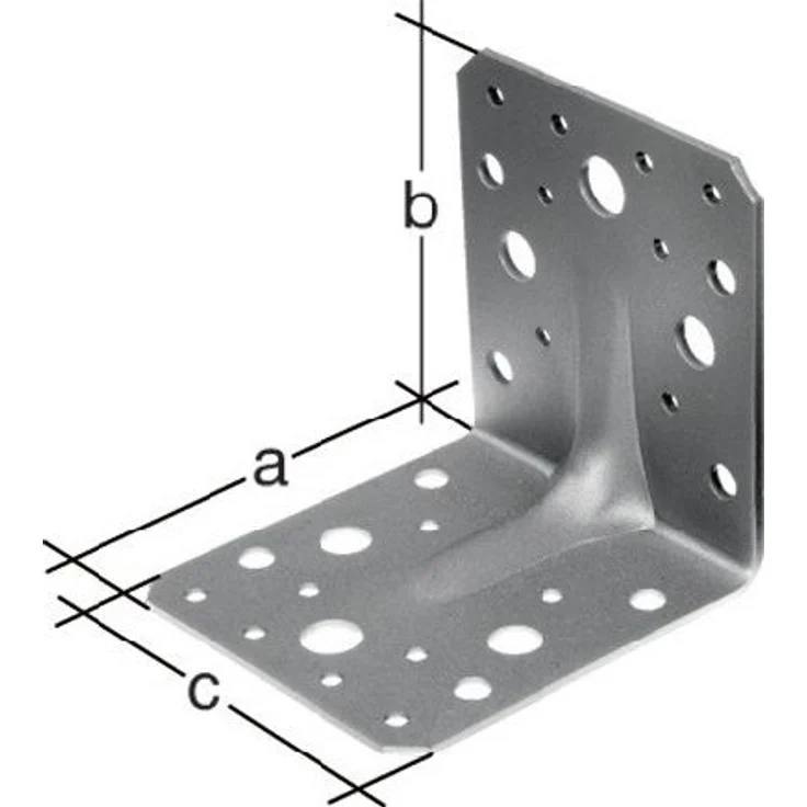 GAH Alberts Schwerlast-Winkelverbinder mit Sicke 90x50x50mm Stärke 2,5mm Anzahl Löcher 3-10 sendzimirverzinkt