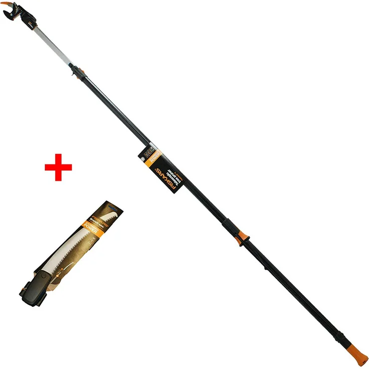 Fiskars Teleskop-Astschere Baumschere Schneidgiraffe UPX86 plus Adapter-Baumsäge UPX80 1023634 – Bild 2