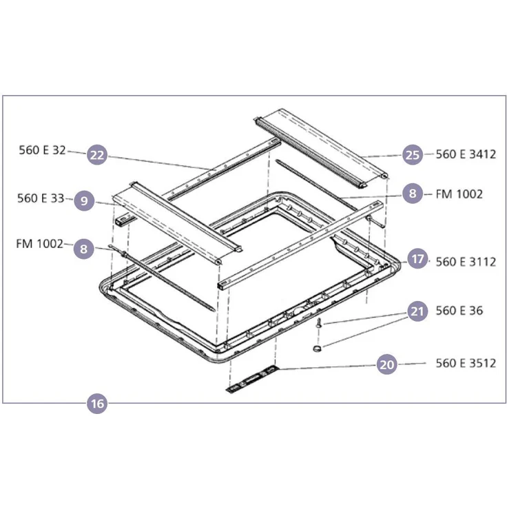 Ersatzteile für HEKI 1 - Innenrahmen grau
