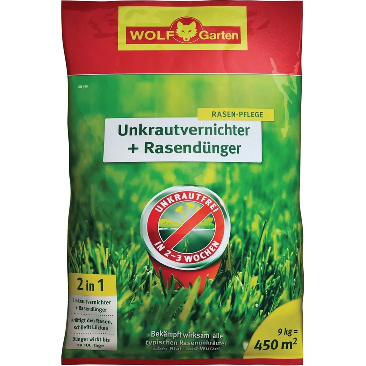 WOLF-Garten 2-in-1 Unkrautvernichter plus Rasendünger SQ 450m², 3840745, 9 kg – Bild 1