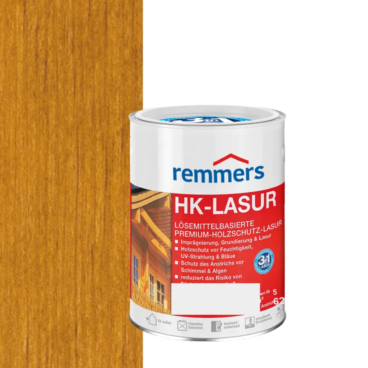 Remmers - Remmers HK-Lasur 0,75 L Eimer Eiche Rustikal - braun