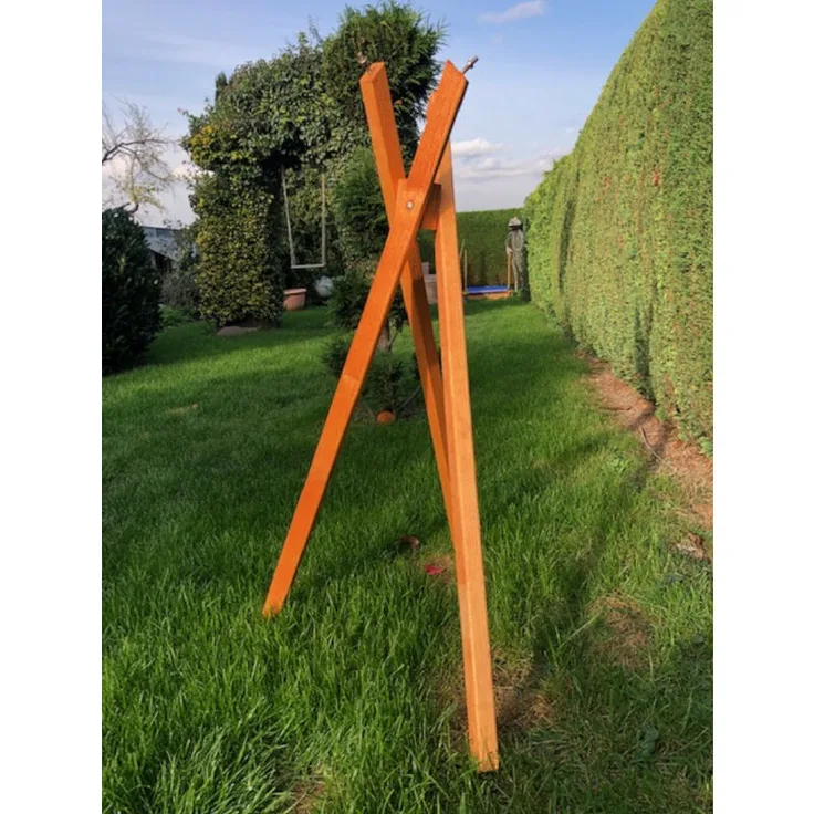 massiver Dreibeinständer für Vogelhäuser XXL-L aus Holz Braun