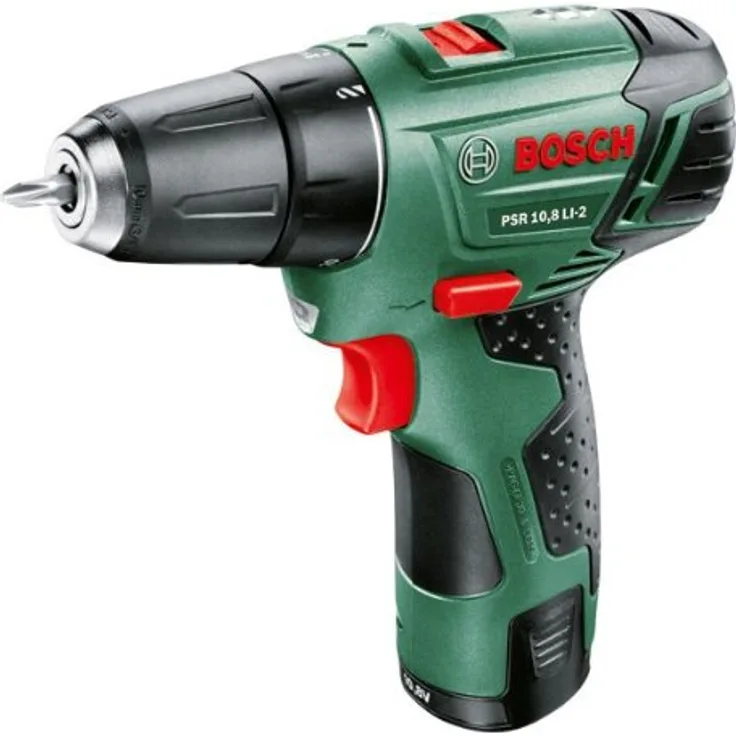 Bosch Akkuschrauber PSR 10,8 LI-2 (Akku, Ladegerät, Schrauberbit, Koffer (10,8 V, 1,3 Ah, 20mm Bohr-Durchmesser in Holz)