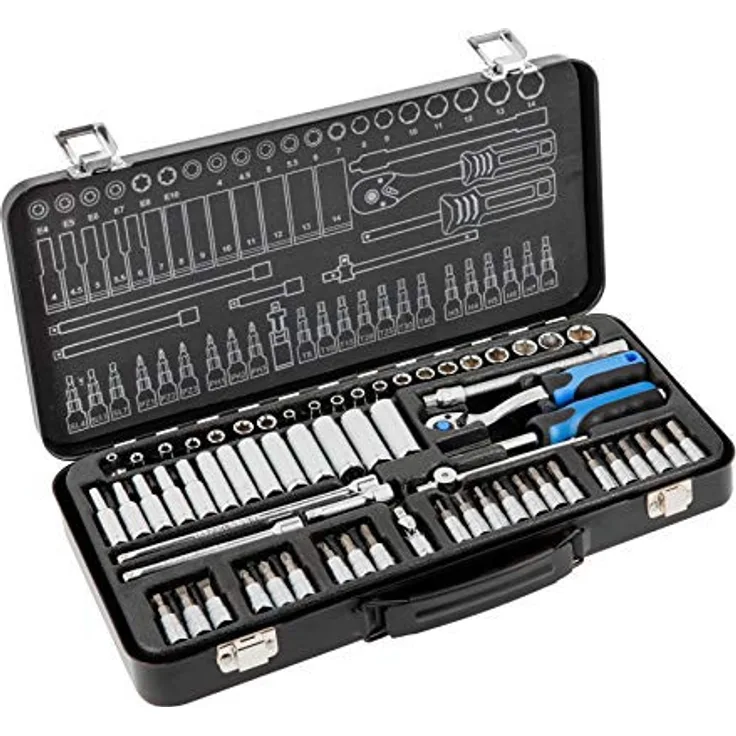 Högert Werkzeugset WerkzeugkofferWerkzeugsatz Werkzeug Tools Steckschlüsselsatz Schraubendreher Rats - 5902801217517