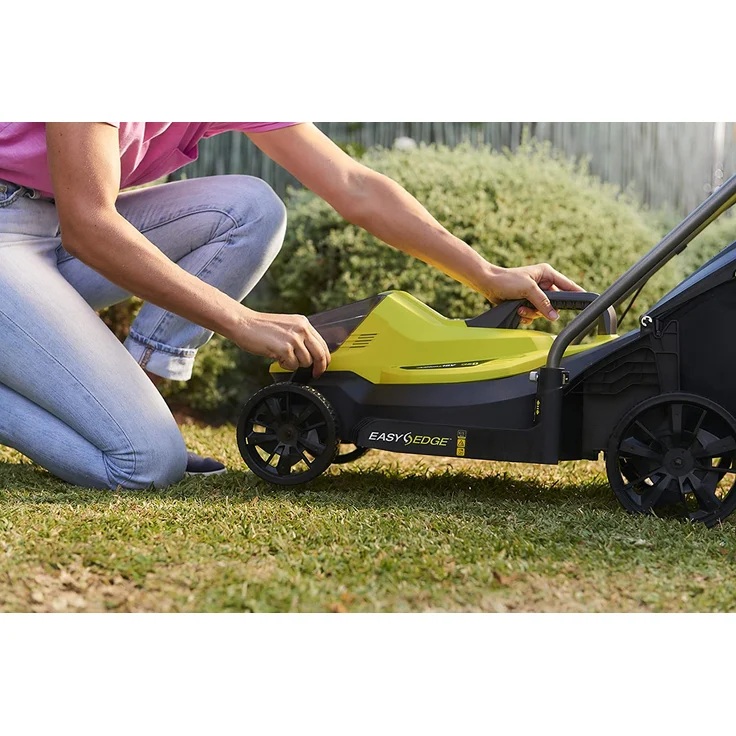 Ryobi Akku-Rasenmäher OLM1833B - Schnittbreite 33 cm, Schnitthöhe verstellbar, mit 35 l Fangsack + Mulchkeil, ohne Akku - 5133004305 – Bild 3