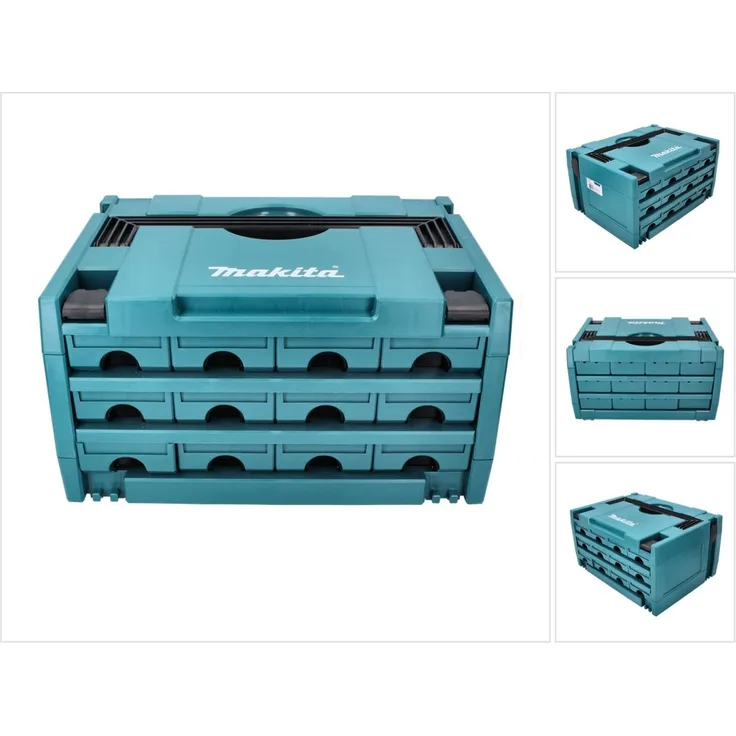 Makita MAKSTOR 3.12 Werkzeug Koffer 12 Schubladen ( P-84327 ) 395 x 295 x 215 mm