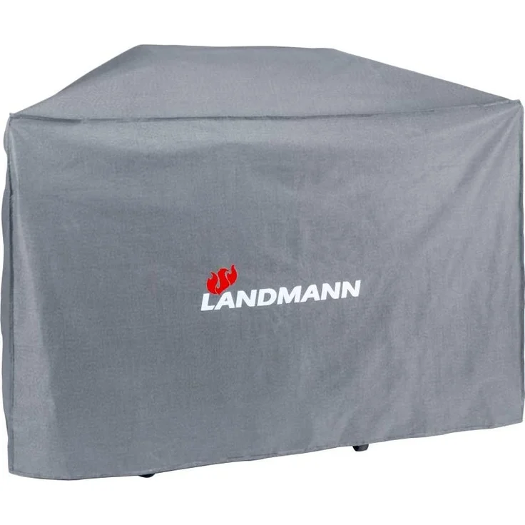 LANDMANN Grillabdeckung für Triton, Miton und Rexon je 3.1 und 4.1, grau, 148 x 62 x 120 cm, wetterfest, UV-Beständig, 100% Polyester – Bild 1