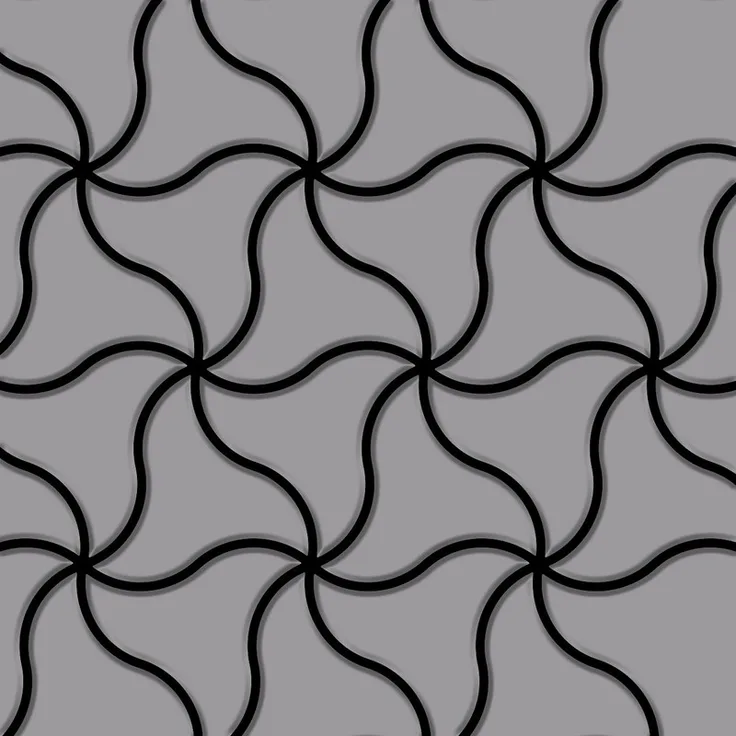 Mosaik Fliese massiv Metall Edelstahl matt in grau 1,6mm stark ALLOY Ninja-S-S-MA Designed by Karim Rashid 0,67 m2