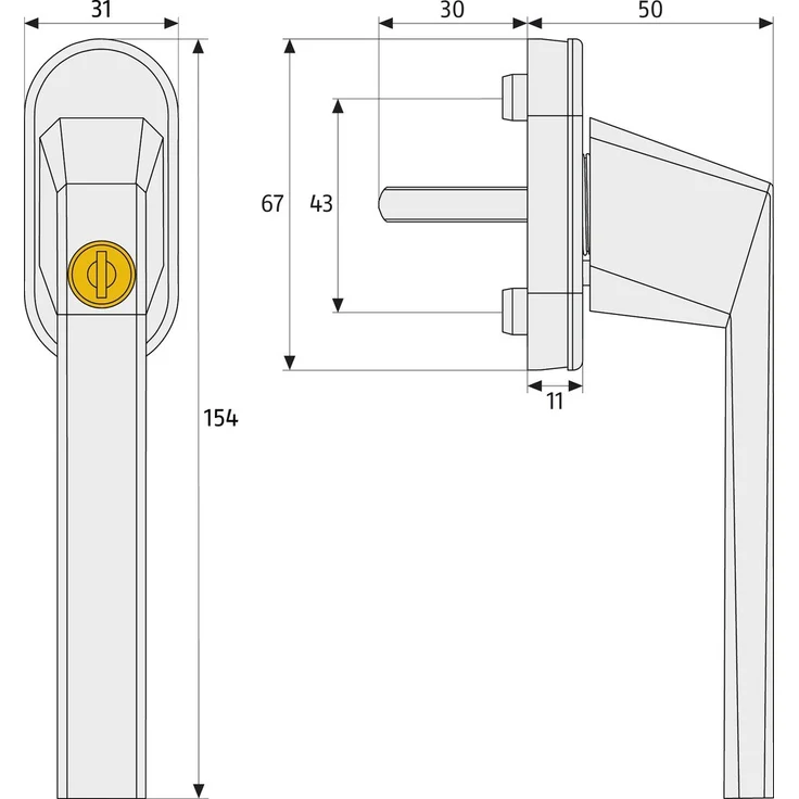 ABUS Fenstergriff abschließbar FG110, weiß, 59221 – Bild 1