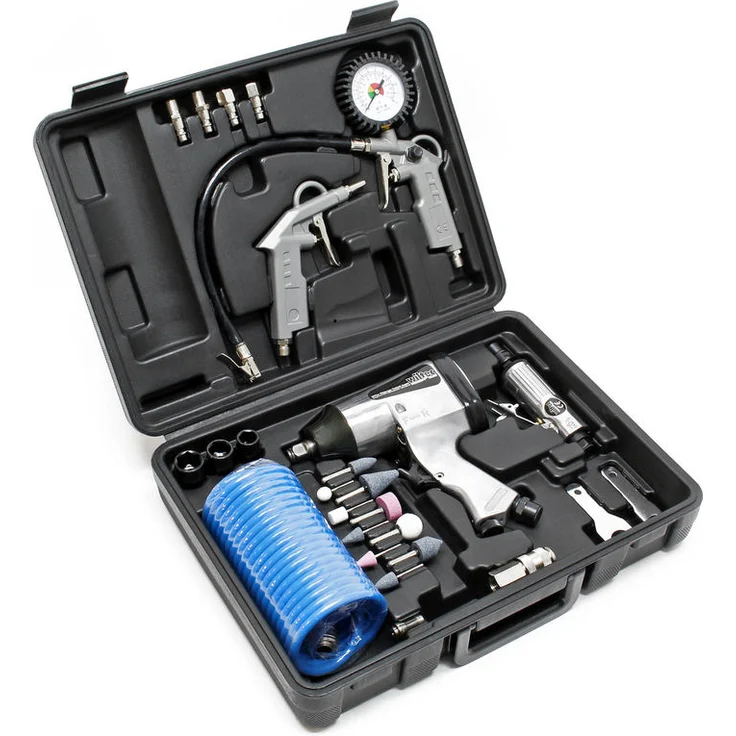 Druckluftwerkzeug-Set 27tlg inklusive Druckluftpistole und zahlreichem Zubehör