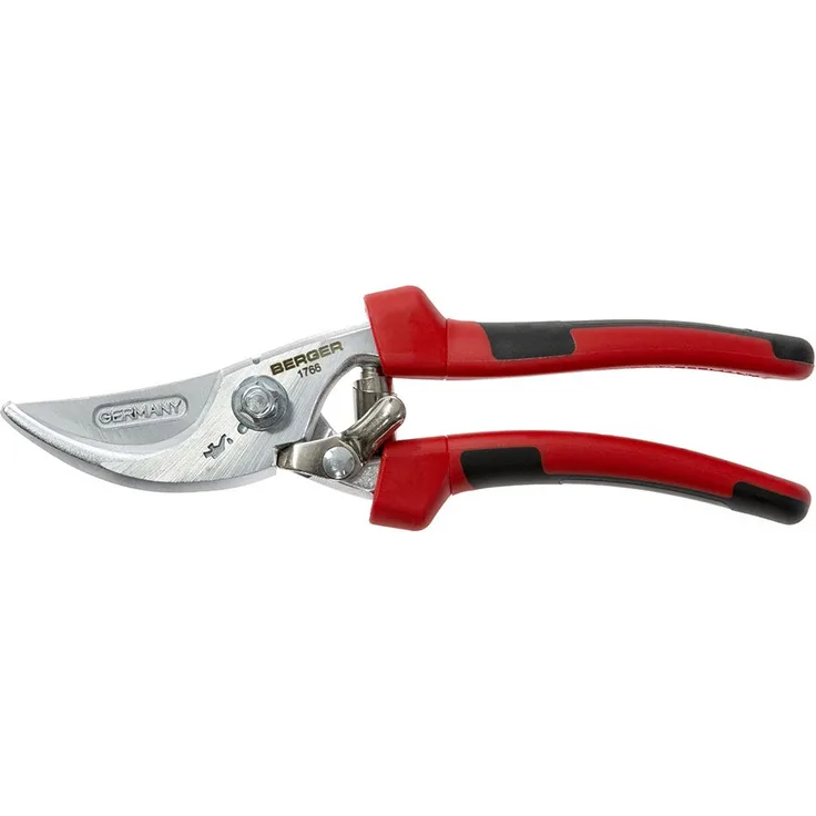 Berger Handschere 1766 mit 2-Komponenten-Griff und Drahtkerbe mittelgroß