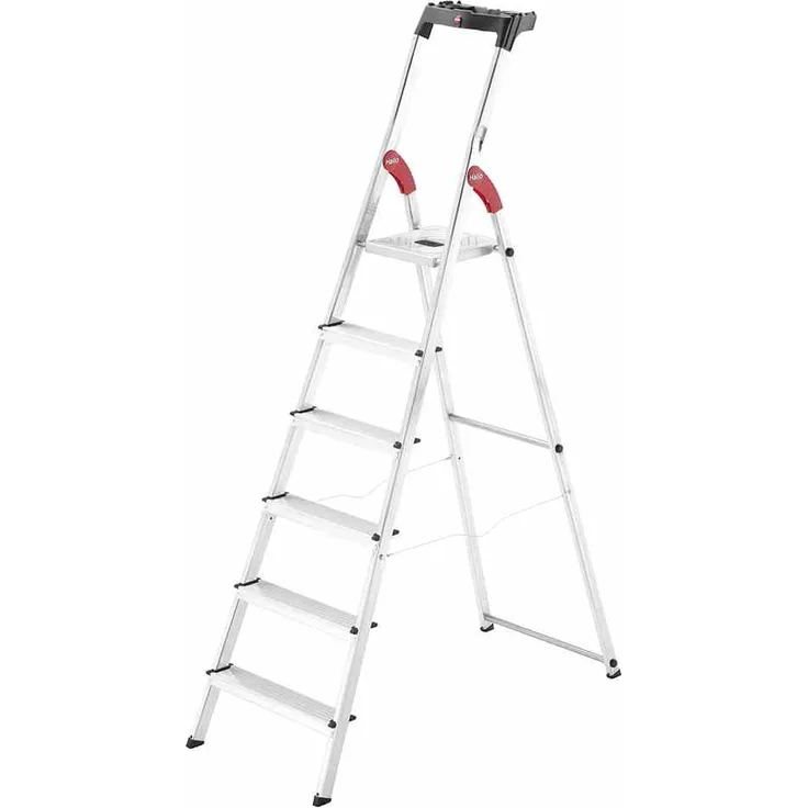 Hailo L60 StandardLine, Alu-Sicherheits-Stehleiter, 6 Stufen
