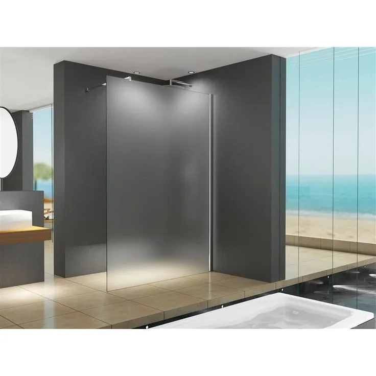 Lily-FR 140x200cm Walk in Duschabtrennung ESG 10mm Satiniert Duschwand - Buylando.shop