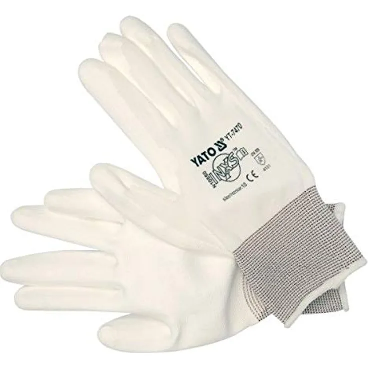 GLOVES NYLONPU WHITE 10