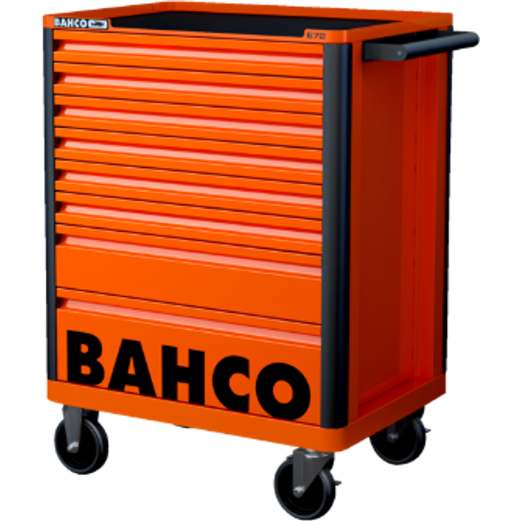 26 Zoll-E72-Werkstattwagen mit 8 Schubladen, orange, 693 mm × 510 mm × 955 mm