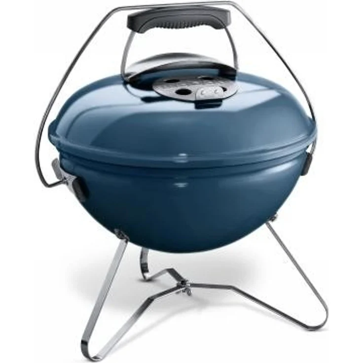 Weber 1126804 Smokey Joe Premium, Holzkohlegrill, 37 cm, slate blue, für unterwegs, tragbar – Bild 1