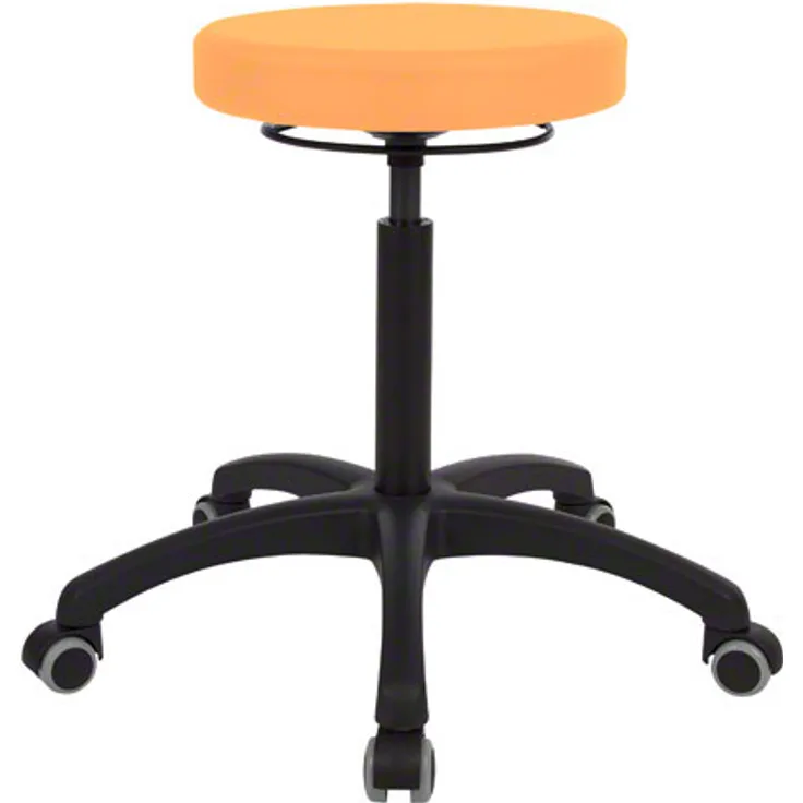 Drehhocker Standard mit Komfort-Polster und Rollen, Rollhocker Arbeitshocker, Apricot