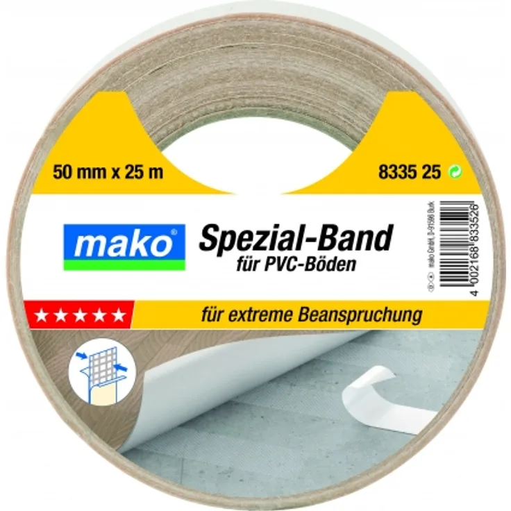 Mako Premium Spezial Band fC<r PVC BC6den 50mm x 10m Nr. 833510 Verlegeband doppel