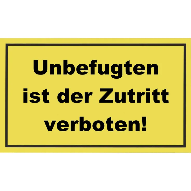 Metafranc Hinweisschild ''Unbefugten ist der Zutritt verboten!'' - 400 x 250 mm - Beschilderung - Verbotsschild - Zutrittsverbot - Privatgrundstück - Grundstückskennzeichnung - 500500